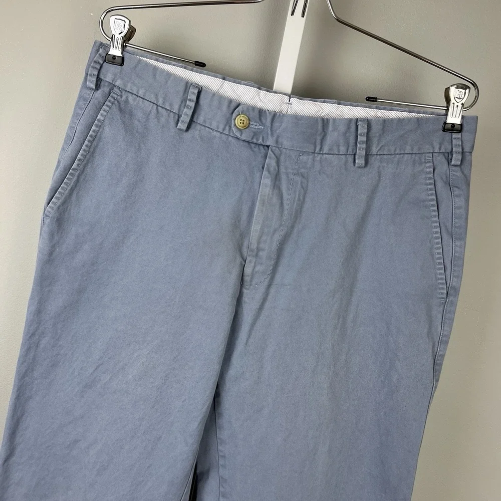 Peter Millar Blue Chino Pants Mens 33‎ Straight Leg Preppy Nautical Pima Cotton